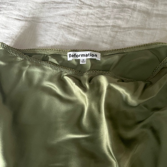 Reformation Layla Green Silk Maxi Skirt - Picture 4 of 5